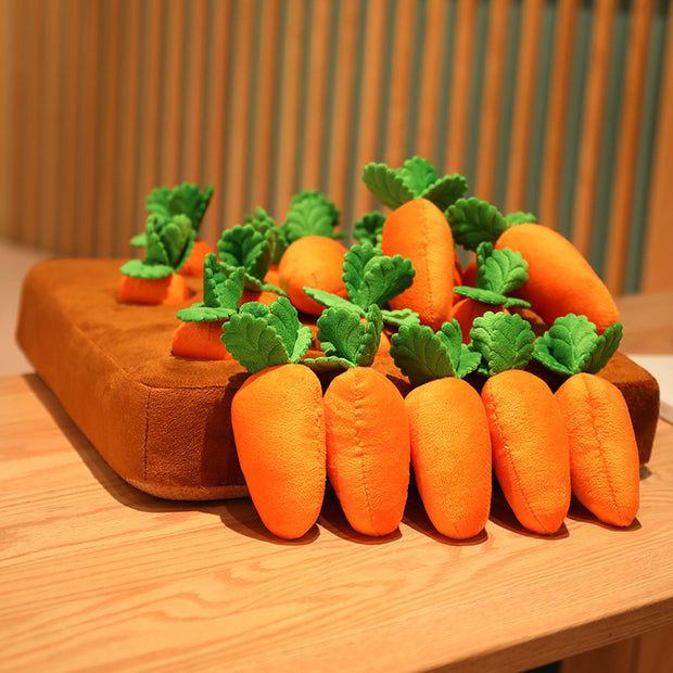 Carrot Plush Vegetable Chew Toy For Dogs