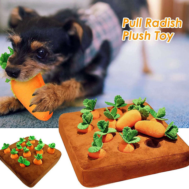 Carrot Plush Vegetable Chew Toy For Dogs
